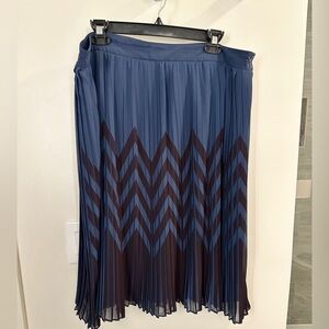 ModCloth Scene of your Studies Skirt Navy Blue black Pleated Midi TWEE 1X 16 18